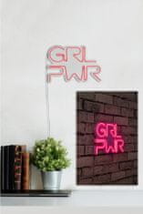 ASIR GROUP ASIR Nástenná dekorácia s LED podsvietením GRL PWR ružová 36 cm