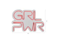 ASIR GROUP ASIR Nástenná dekorácia s LED podsvietením GRL PWR ružová 36 cm