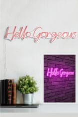 ASIR GROUP ASIR Nástenná nápis HELLO GORGEOUS s LED podsvietením 74 cm fialová