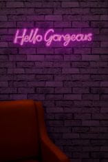 ASIR GROUP ASIR Nástenná nápis HELLO GORGEOUS s LED podsvietením 74 cm fialová