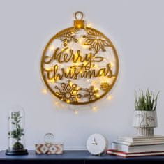 ASIR GROUP ASIR Kovová dekorácia na stenu MERRY CHRISTMAS s LED podsvietením 66 cm