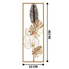 ASIR GROUP ASIR Kovová dekorácia na stenu ZLATÁ MONSTERA 32 cm