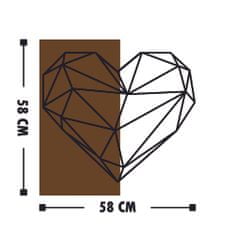 ASIR GROUP ASIR Nástenná dekorácia GEOMETRICKÉ SRDCE 58 cm kov, drevo