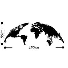 ASIR GROUP ASIR Nástenná dekorácia SVET kov čierny 150 cm