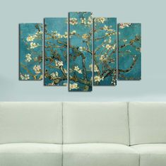 ASIR GROUP ASIR Súbor obrazov na plátne reprodukcia ALMOND BLOSSOM V. V. GOGH 105 cm