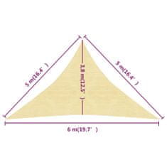 Vidaxl Tieniaca plachta 160 g/m² béžová 5x5x6m HDPE