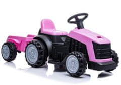 Lean-toys Traktor s prívesom na batérie TR1908T ružový