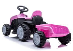 Lean-toys Traktor s prívesom na batérie TR1908T ružový