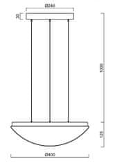 OSMONT OSMONT 68001 TITAN LE2 závesné plastové svietidlo biela IP40 3000 K 27W LED DALI