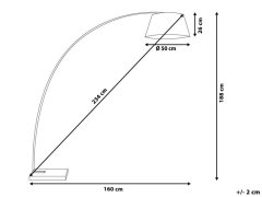 Beliani Stojaca lampa 188 cm sivá BENUE