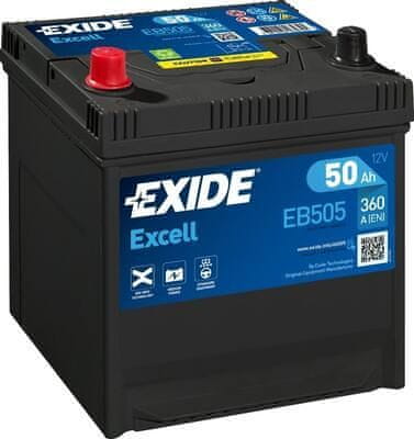 Exide Excell 50Ah Autobatéria , 12V , 360A , ĽAVÁ !!! EB505