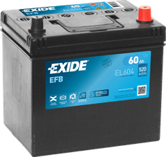 Exide EFB 60Ah Autobatéria Start-Stop 12V , 520A , EL604