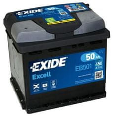 Exide Excell 50Ah Autobatéria 12V , 450A ... ĽAVÁ !!! EB501