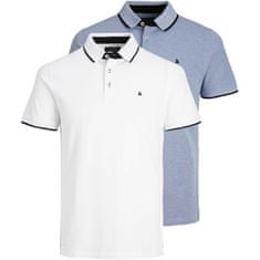 Jack&Jones 2 PACK - pánske polo triko JJEPAULOS Slim Fit 12191216 Bright Cobalt (Veľkosť XL)