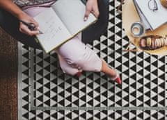 kobercomat.sk vinylový koberec Čierne a biele trojuholníky 100x150 cm 
