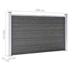 Petromila vidaXL Sada plotových panelov WPC 872x105 cm čierna