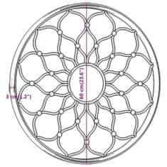 Vidaxl Zrkadlo pieskové 60x3 cm železo okrúhle interiérové