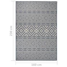 Petromila vidaXL Vonkajší koberec s plochým tkaním 160x230 cm modrý vzorovaný