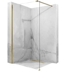 REA AERO, sprchová zástena WALK IN 100 x 195 cm, 6mm číre sklo, zlatý profil, REA-K8440
