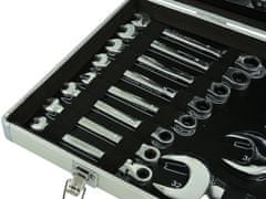 GEKO Očkoploché kĺbové kľúče s račňou, 6 - 32 mm, sada 22 kusov, v kufríku