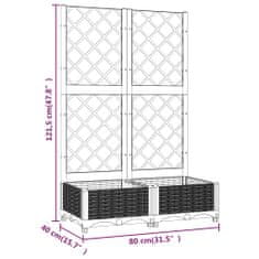 Petromila vidaXL Záhradný kvetináč s mriežkou biely 80x40x121,5 cm PP