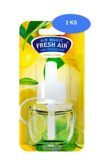 Fresh Air náhradná náplň elektrického osviežovača 19 ml Lemon&Mint (2 ks)