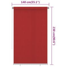 Vidaxl Vonkajšia zatemňovacia roleta 140x230 cm červená HDPE