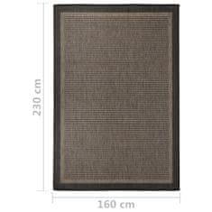 Petromila vidaXL Vonkajší koberec s plochým tkaním 160x230 cm tmavohnedý