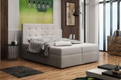 Bývaj s nami SK BONEMI 1 čalúnená manželská posteľ 180 x 200 cm, béžová COSMIC 10