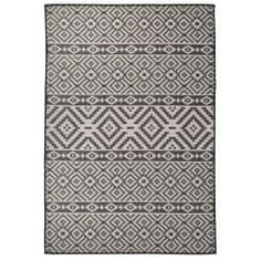 Petromila vidaXL Vonkajší koberec s plochým tkaním 160x230 cm čierny pruhovaný