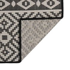Petromila vidaXL Vonkajší koberec s plochým tkaním 160x230 cm čierny pruhovaný