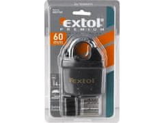 Extol Premium Visiaci zámok (8857760) bezpečnostný vodeodolný, 4 kľúče, 60mm