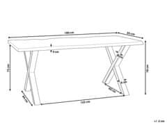 Beliani Jedálenský stôl z akáciového dreva 180 x 95 cm svetlé drevo/čierna BROOKE