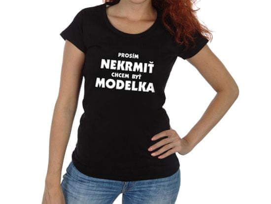 Divja Čierne tričko pre modelku - veľkosť M