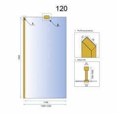 REA Zástena walk-in Aero Gold 120 REA-K8443 - Rea