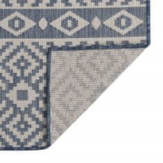 Petromila vidaXL Vonkajší koberec s plochým tkaním 140x200 cm modrý vzorovaný