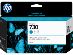 Hewlett Packard HP 730 130-ml Cyan DesignJet Ink Cartridge, P2V62A