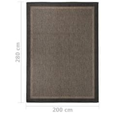 Petromila vidaXL Vonkajší koberec s plochým tkaním 200x280 cm tmavohnedý