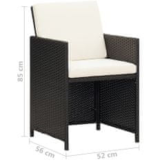 Petromila vidaXL Záhradné stoličky 2 ks, podložky a vankúše, polyratan, čierne
