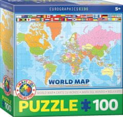 EuroGraphics Puzzle Mapa sveta 100 dielikov