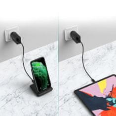 Choetech T555-S bezdrôtová nabíjačka 10W + sieťová nabíjačka 18W PD + kábel USB / Micro USB, čierna