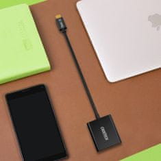 Choetech HUB-V01 adaptér USB-C / VGA M/F, čierny