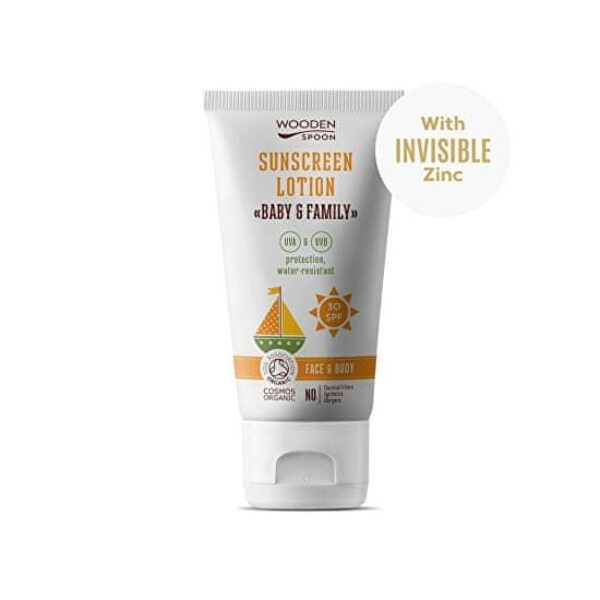 WoodenSpoon Opaľovacie telové mlieko Baby & Family SPF 30 - tuba