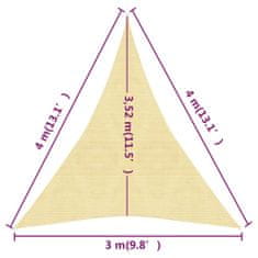 Vidaxl Tieniaca plachta 160 g/m² béžová 3x4x4 m HDPE