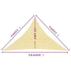 Vidaxl Tieniaca plachta 160 g/m² béžová 4x4x5,8 m HDPE