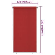 Vidaxl Vonkajšia zatemňovacia roleta 120x230 cm červená HDPE