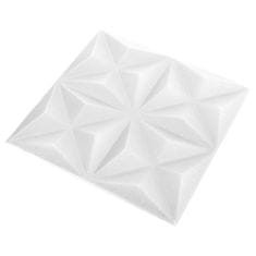 Vidaxl 3D nástenné panely 12 ks 50x50 cm origami biele 3 m²