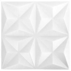 Vidaxl 3D nástenné panely 12 ks 50x50 cm origami biele 3 m²