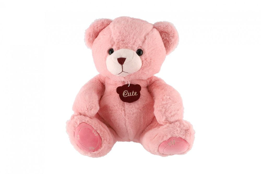 Teddies Medveď sediaci plyš 40cm ružový