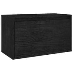 Vidaxl TV skrinky, 3 ks, čierne, masívne borovicové drevo